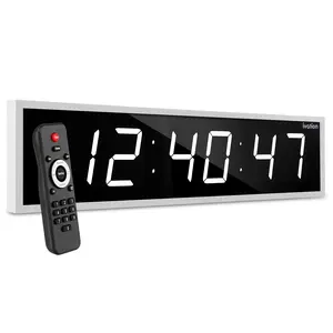 Ivation Huge 36" Inch Large Big Oversized Digital LED Clock with Stopwatch, Alarms, Countdown Timer & Temp - Shelf or Wall Mount (White) | 6-Level Brightness, Mounting Holes & Hardware