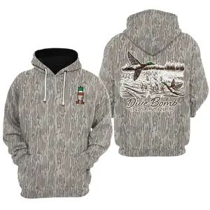 Dive Bomb Clothing Bomber Hoodie 2 – Minimalist Bomb Logo Pullover, Mossy Oak Original Bottomland Tee Camo T-Shirt Fabric Menswear, Gift For Him, Gift For Dad