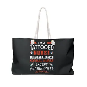 Tattooed Nurse Weekender Bag, Perfect for Nurses, Travel Tote, Stylish Canvas Bag, Gift for Healthcare Workers