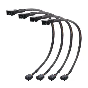 4-Pack, PWM 4 Pin Fan Extension Cable - 12 inches (PC Fan Extension Cable, PWM Fan Extension Cable, PWM Extension Cable)
