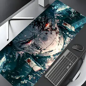 Japanese Anime Cool Character Design Extra Large Gaming Mouse Pad, Aesthetic Desktop Decoration Drotection Pad, Cute Desk Accessories, Washable Rubber Pad Non-Slip Lock Edge Multi-Size Mouse Pad Suitable For Home Office, Good Gift, Gaming Desk Accessory