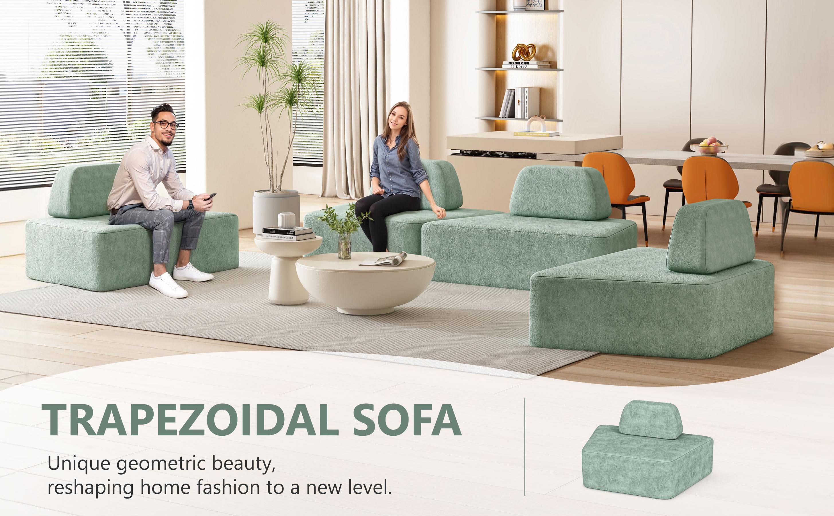 Daneey Curved Sofa Oversized Curved Sectional Couch boneless Modular Sectional Sofa nugget Couches for Living Room with 1 Pillows for Living Room modern  viral sofa