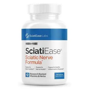 SciatiEase Labs Extra Strength Sciatic Nerve Support Supplement with B Vitamins Turmeric & Herbal Extracts 120 Capsules for Sciatica Relief & Nerve Health