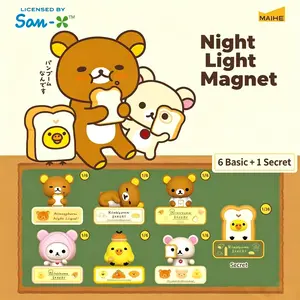 Rilakkuma Bread Series Night Light Fridge Magnet Blind Box Trendy Collectible Kitchen Decor Holiday Haul Lovely Birthday Holiday Gift For Girls And Boys