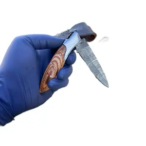 Handmade folding pocket knife with cover