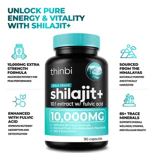 Thinbi Pure Himalayan Shilajit 10,000mg Maximum Potency Dietary Supplement with Fulvic Acid & Trace Minerals for Enhanced Energy and Immune Support