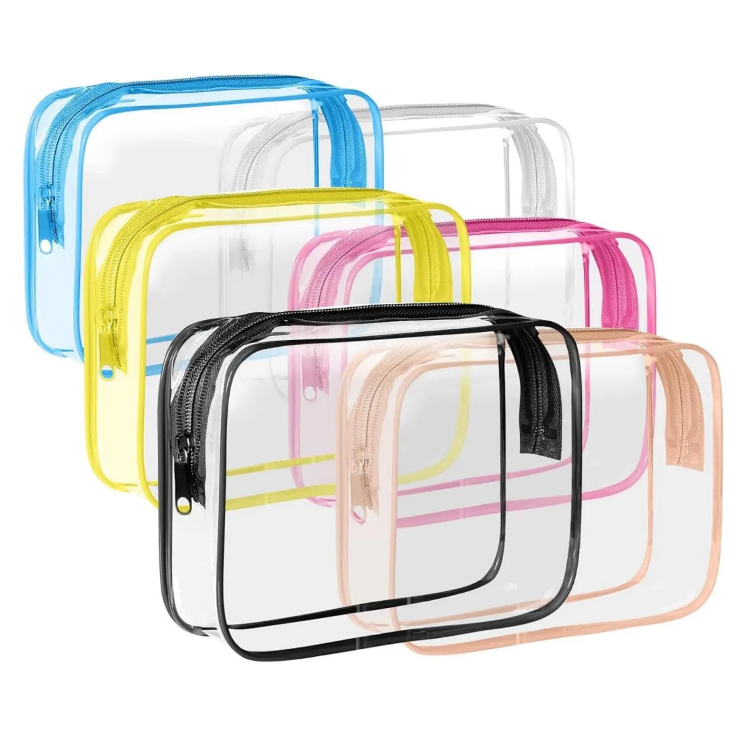 6Pcs Toiletry Bag Makeup Bag Cosmetic Bag 7.0 x 4.7 x 2.2 inch TSA Approved Clear Travel Toiletry Bag wih Zippers, Quart Size Travel Makeup Cosmetic Bag for Women Men, Carry on Airport Airline Compliant Bag - Home Improvement.