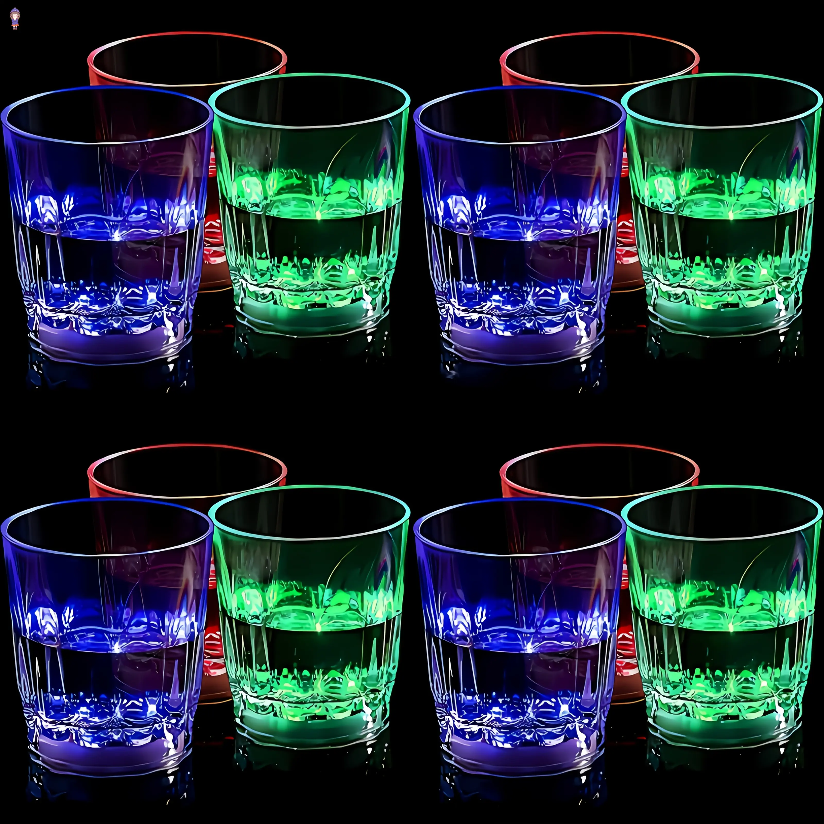 12 Pack LED Glow Party Cups - Reusable Drinkware with Switchable Colorful Light Modes, Captivating Glow & Dazzling LED Lights for Bars, Coming-of-Age Ceremonies, Festivals