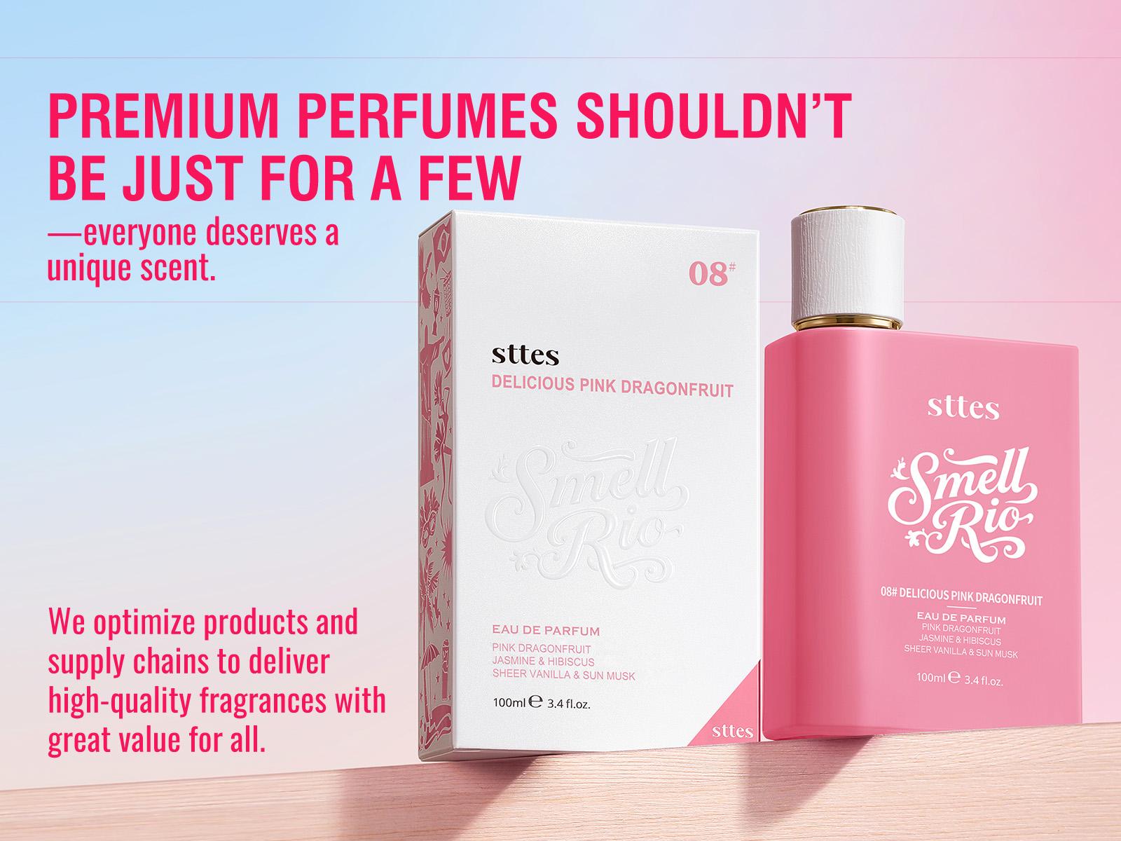 sttes 08# Smell Rio - Delicious Pink Dragonfruit EDP | Exquisite Tropical Fruit & Ocean Breeze Scent for Women, 100ml (3.4 fl.oz.)