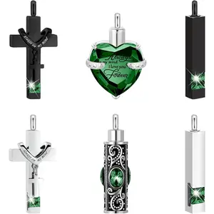 6 count Ashes Necklace Urn  for Human Ashes Memorial - Men & Women Pendant
