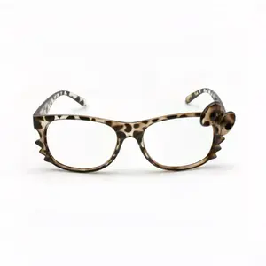ALIELNOSIRRAH 'Shibuya'Y2K Leopard Print Kitty Glasses Coquette Geek Chic Frames