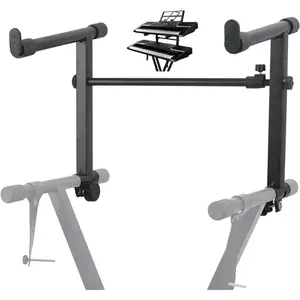 5 Core 2 tier Keyboard Stand Extension Adapter Adjustable Width 2nd Tier X-Style Piano Stands Attachment for 54 - 88 Key Music Keyboards, Z Style & Double Stand Extender KS 2T