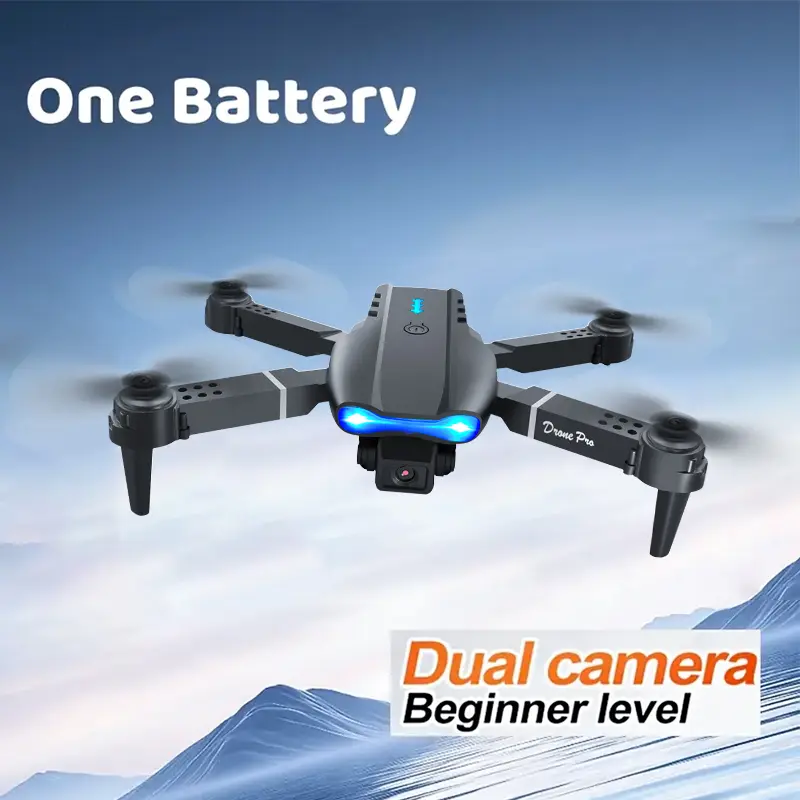 E99-2-2 Pro Screen Control Drone 4K Dual Camera Foldable Quadcopter Optical Flow Hover FPV RC Aircraft For Beginners Outdoor Aerial Photography Toy Gift
