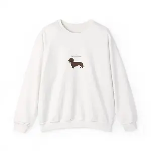 Brown Short Hair Dachshund Crewneck Sweatshirt, Dog Mom Gift, Cozy Cotton Pullover for Women & Pet Lovers