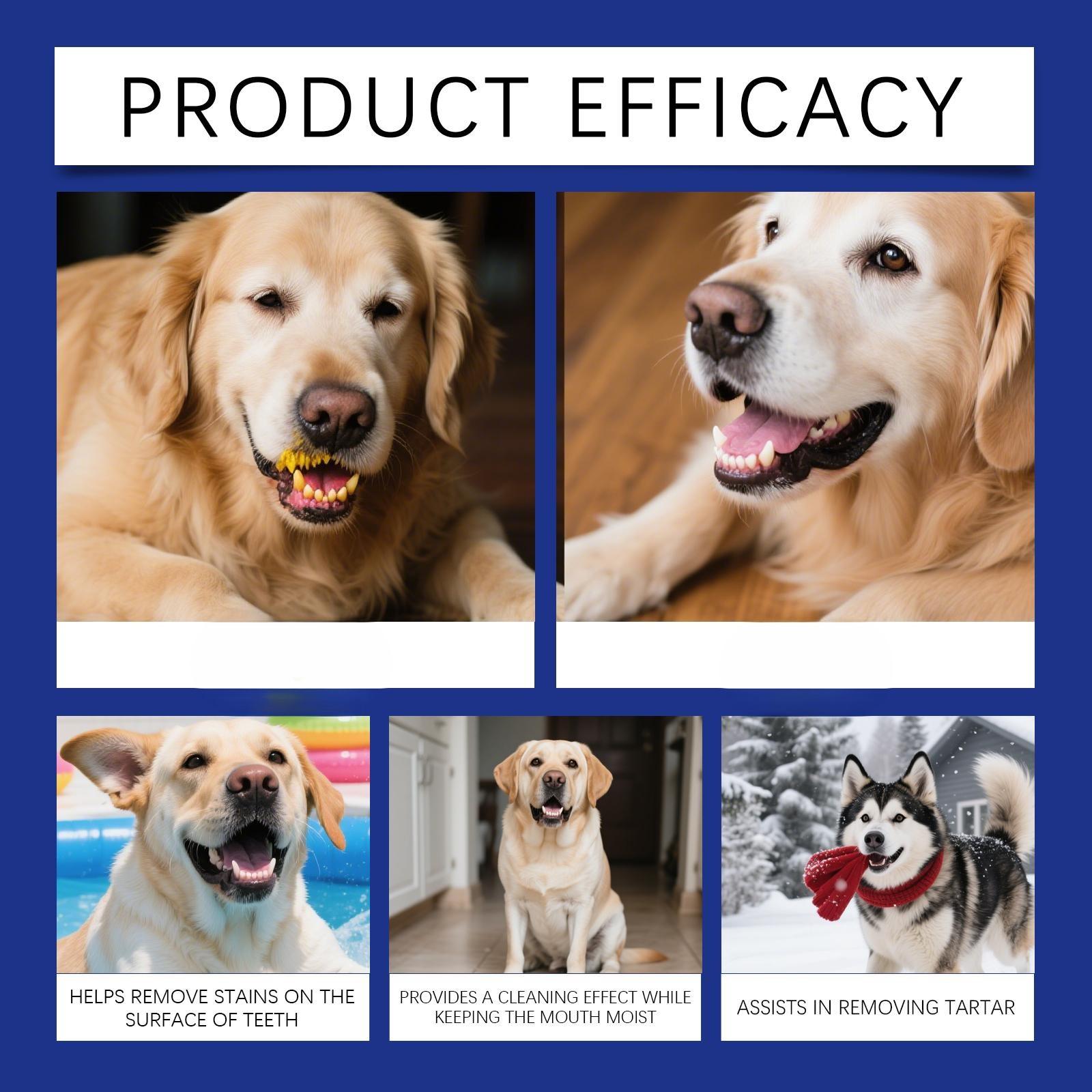 EelJoy Dental Finger Wipes for Pets - Gentle Ingredients for Oral Health - Remove Stains Whiten Teeth Reduce Tartar Plaque - 60 Pieces - Sodium Bicarbonate & Sorbitol Formula