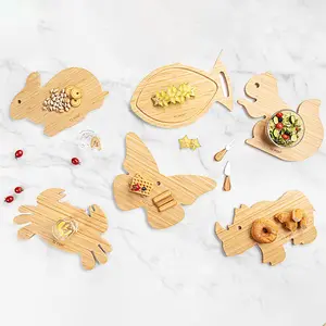 Animal-Shaped Bamboo Cutting Board, Kitchen Serving Tray, Fruit Vegetable Board, Cute Cheese Board, Personalized Service Board