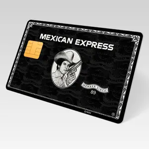 Mexican Express Black Credit/Debit Card Skin – Durable, Easy-Install Vinyl Wrap with Matte Finish, Fits All Chip Sizes