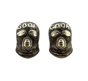 Unisex Hip Hop Style Iced Gold Silver plated GOON MASK Fashion Bling Stud Earrings Earring Female Male Casual Elegant