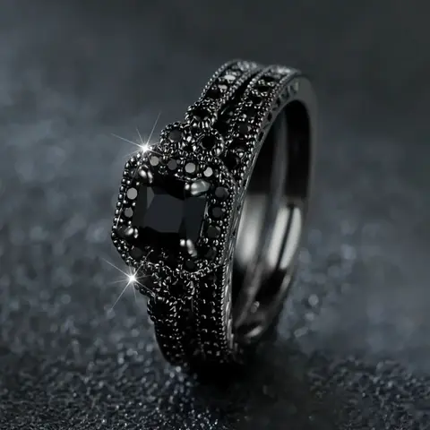 2pcs/set Women's Elegant Fashion Cubic Zirconia Rings Set Bride Engagement Ring, Bridal Rings, Casual Versatile Accessories, Streetwear Jewelry, Wedding Engagement Jewelry