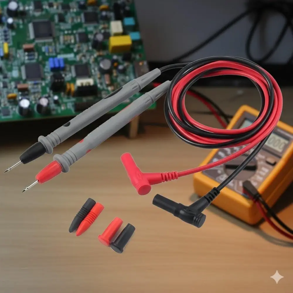 Professional 20A High Current Test Leads: 1000V Heavy Duty Silicone Multimeter Probes, Anti-Tangle Copper Core Tips for Electricians, Home Repair & Auto Diagnostics. Durable, Anti-Slip Grip, Industrial Grade Electrical Measurement Accessories.