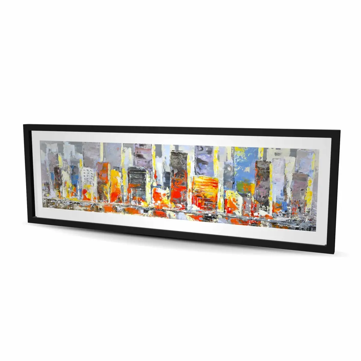 Begin Home Decor C1FM206080OB6I 20x60 in. Contemporary Color Splash Cityscape Framed Print Artwork - Home Decor Wall Decoration for Room, Ideal Gift