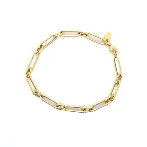 Paperclip Faceted Bracelet 4mm - Simple Design with No Color or Patterns