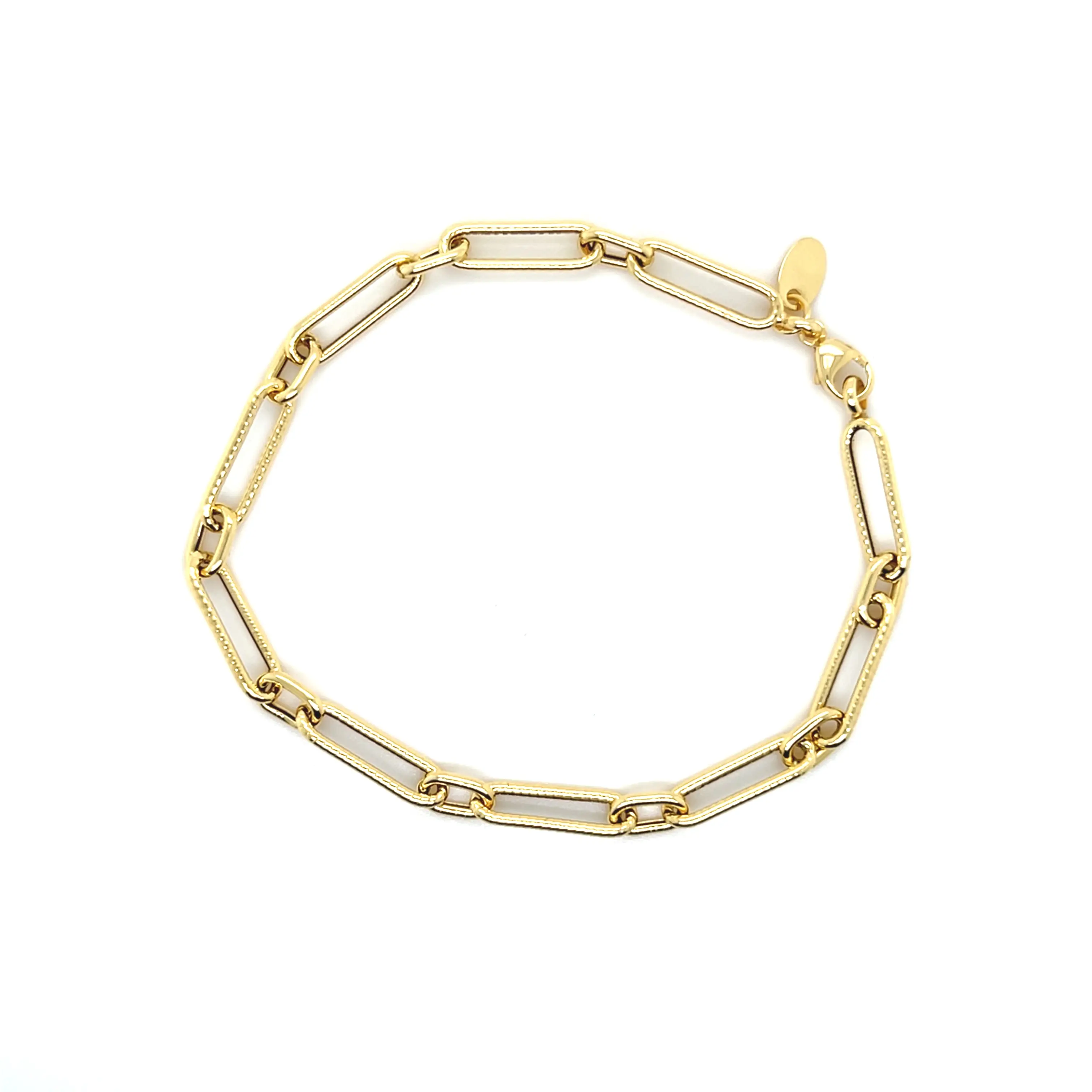 Paperclip Faceted Bracelet 4mm - Simple Design with No Color or Patterns