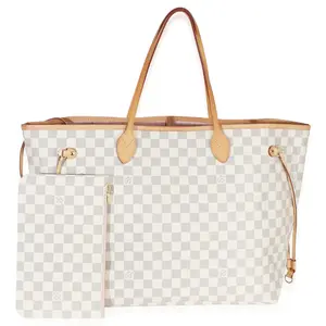 Pre-owned Louis Vuitton canvas Tote Bags NY153549 Rose Ballerine Damier Azur Neverfull GM