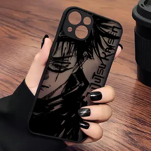 Blcak Hot Jujutsu Kaisen Anime Phone Case For iPhone 16 15 14 13 12 11 Pro Max XR XSMax 7 8 Plus Matte Transparent Back Cover