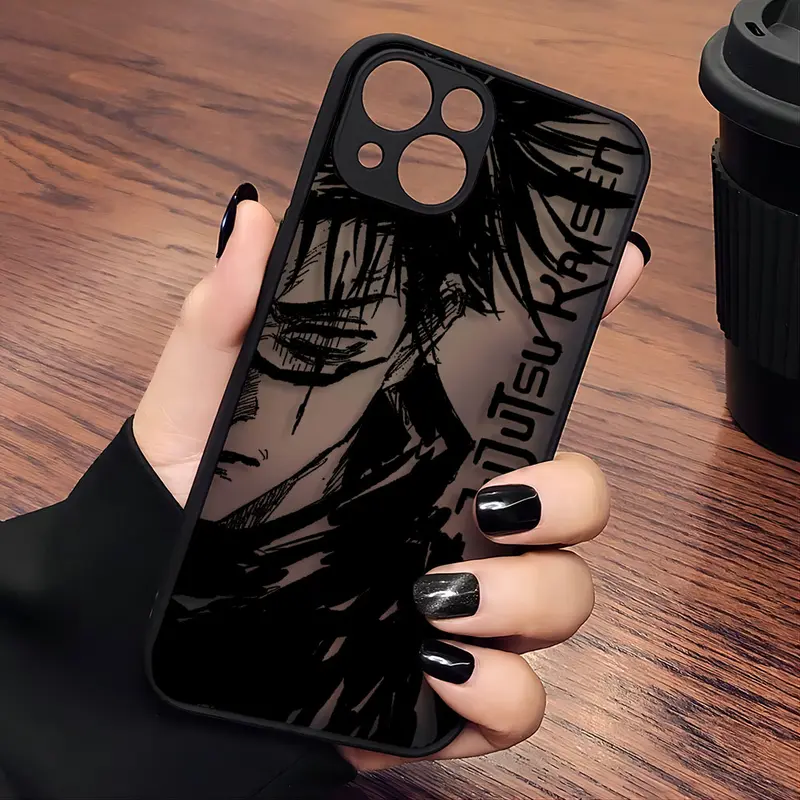 Blcak Hot Jujutsu Kaisen Anime Phone Case For iPhone 16 15 14 13 12 11 Pro Max XR XSMax 7 8 Plus Matte Transparent Back Cover