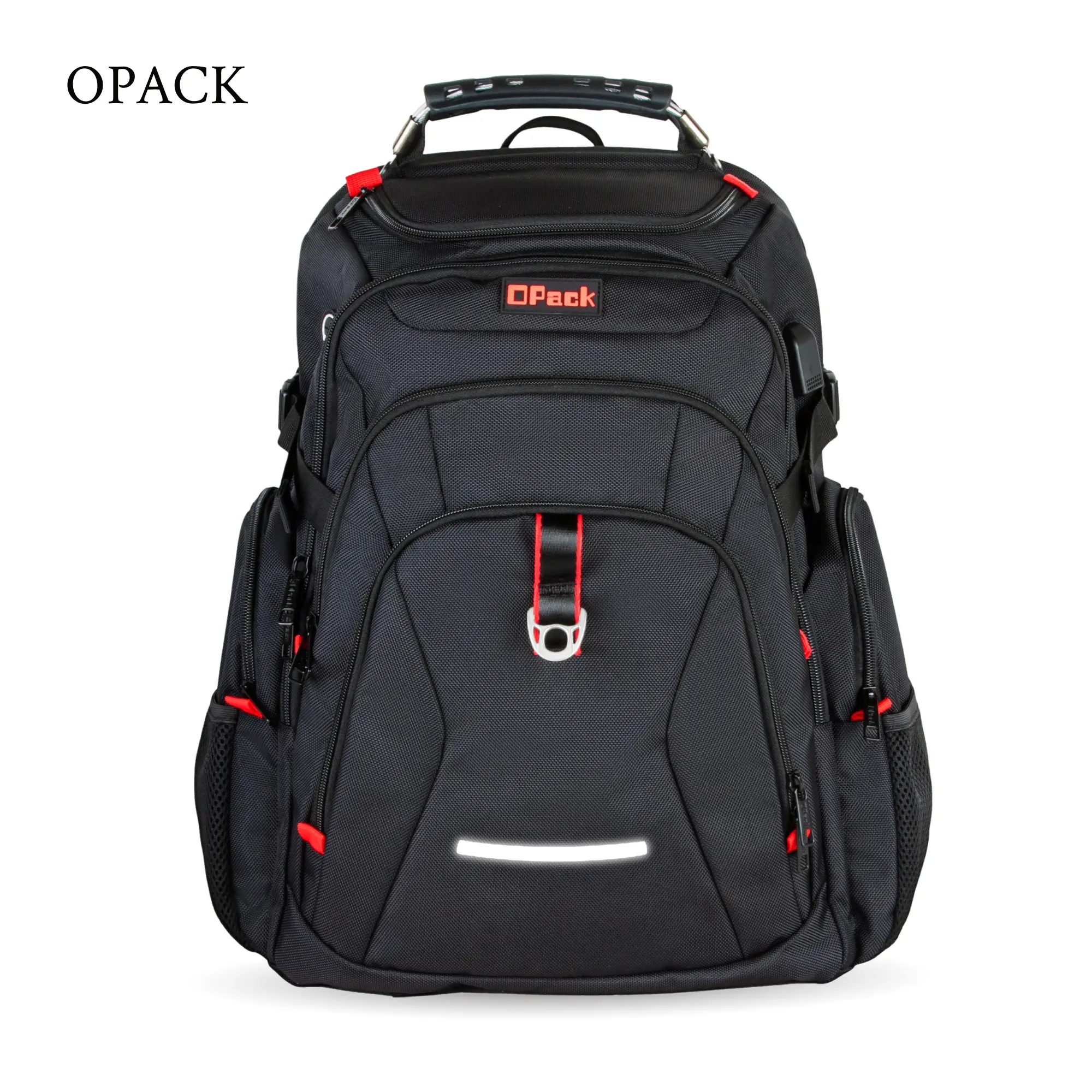 OPACK 45L Heavy Duty Travel Backpack Carrier for Men - 17.3" Tech Easy-Carry Laptop Bag, RFID Blocking Anti-Theft Pocket, Water Resistant, USB Charging Port, Multi-Pocket for Business & Travel, Easy-Carry Laptop Bags