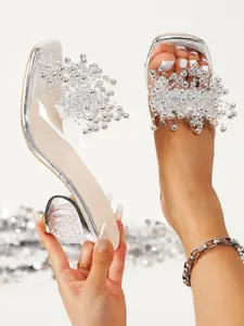Women's Fashionable Transparent High Heel Sandals, Elegant Square Toe Sandals for Party, Daily Clothing Decor for Women & Girls, Walking Shoes