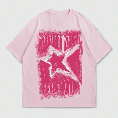 Unisex's Star Print Round Neck Tee, Casual Comfy Tee, Regular Fit Casual Fashion Short Sleeve T-shirt for Summer, Unisex Top for Daily Wear, Women
