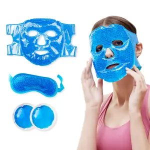 WORLD-BIO Gel Face Ice Mask - Cold Therapy Face Mask for Migraine Relief & Puffy Skin, 3 Types of Packs for Sleep, Skin Repair & Comfort