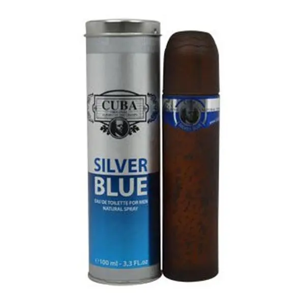 Cuba Silver Blue Eau de Toilette for Men, Refined Masculine Cologne, Natural Spray, 3.3 oz / 100 ml, 100Ml Perfume