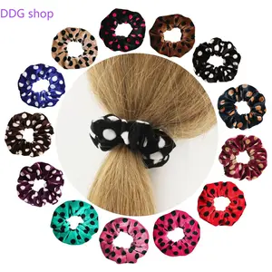 New Stylish Polka-Dot Velvet Scrunchie — Simple Fabric Hair Accessory for Ponytails and Buns