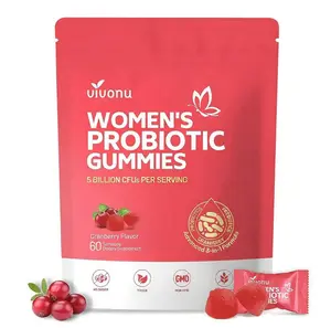 Women's Probiotic Gummies-Cranberry Flavor, 60Gummies,50% Off Summer Promo, Vegan, 5 Billion CFUTargeting Body Odor, Women's Health, Body Balance,Healthcare Vitamin, Dietary Fitness Supplement EdibleEdible