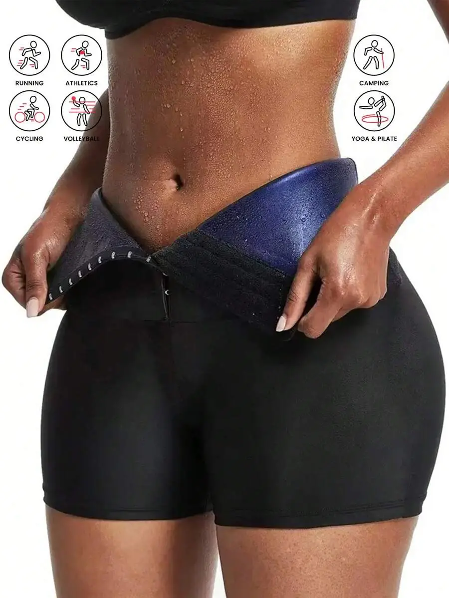 Women's Compression Sports Shorts Asymmetrical High Waist Shaping Workout Bottoms for Hot Yoga