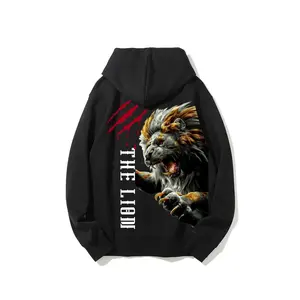 Mens Lion Pullover Hoodie Streetwear Stylish Daily Essential Causal Gym Cleanfit 100% Cotton Winter Fashion Unisex Micro Elastic Eco-friendly