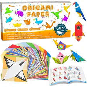 SQ-HDJ006 238 Sheets Origami Paper, Oragami kit for Kids ages with 54 Patterns Projects, Double Sided Colored Blank Orgami Bulk Folding Book, Square Craft Patterned Papers Gift Set for Beginners Boy Girl