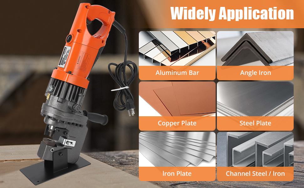 【GARVEE】Electric Hydraulic Hole Punch Machine 1200W 110V with Carbon Brush and 5 Dies for Metal Plates - Suitable for Steel, Iron, Aluminum, Copper, and Hole Sizes Φ1/4"-4/5"