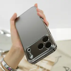 Phone Case for iPhone 17Pro Max Air 16Plus 15 14 13 cases, Electroplated Glass Texture Phone Cases, Protection Durable Phone Cases, Protective Silicone Cover, Tuff iPhone Cases for Everyone.JN23