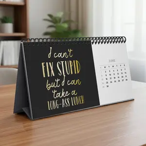 2026 Office Swear Word Funny Gag Gifts For Coworkers, Men, Women, Personalized Standing Desk Calendar 2026, Sarcastic Desk Decor