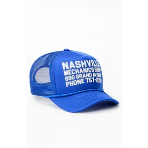 Pacsun Men's Blue Nashville Mechanics Shop Trucker Hat