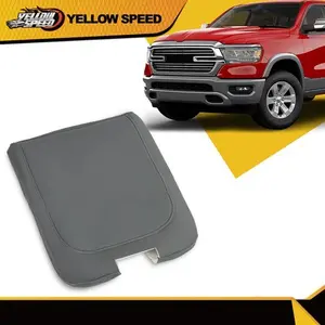 Fit For 2013-2018 Dodge Ram Center Console Lid Armrest Jump Seat Cover Gray