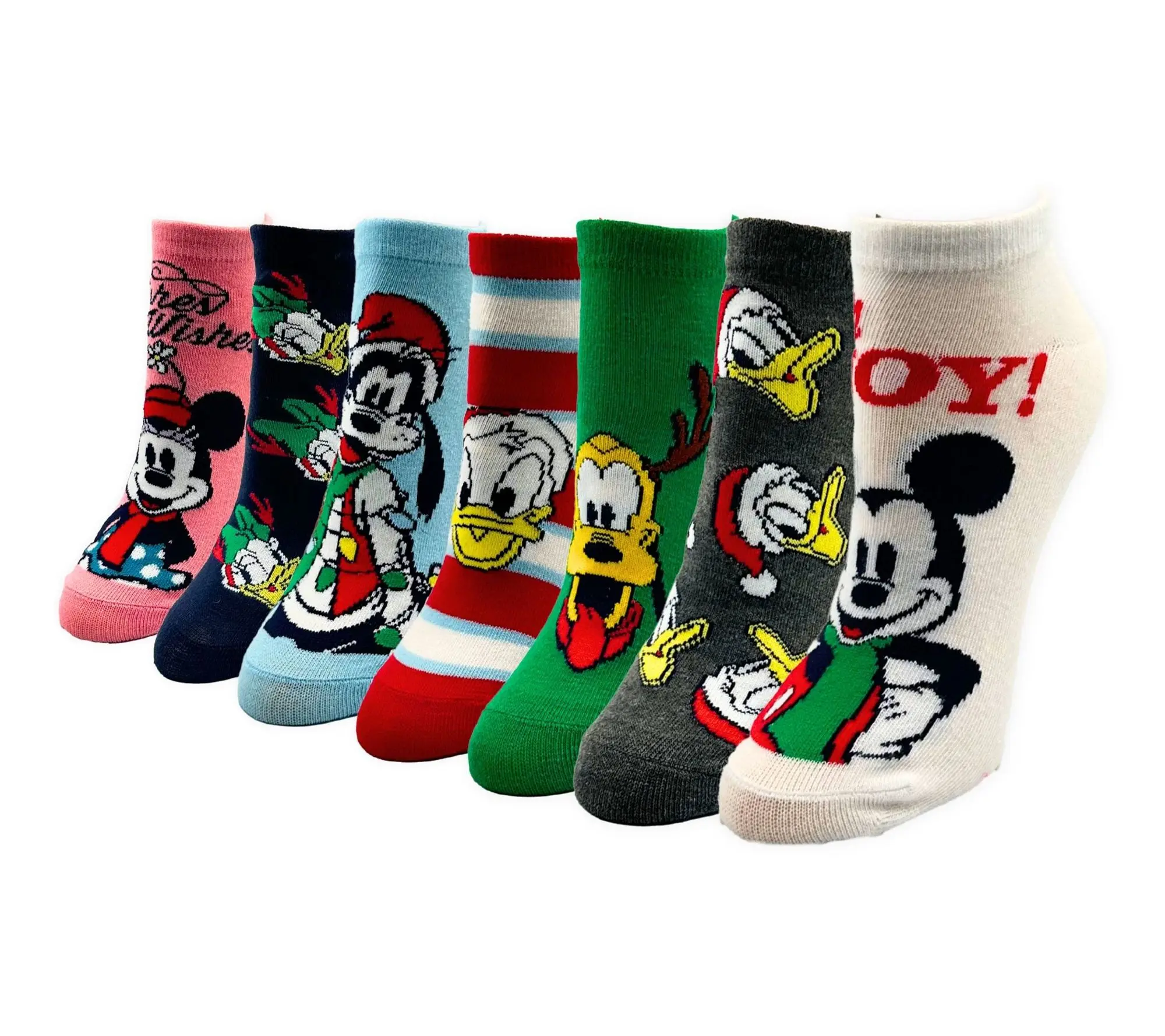 Disney Mickey Set of 7 No-Show Socks in Gingerbread House Box