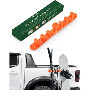 Magnetic Ski Holder for Side of Car – Rig Strips Magnetic Snowboard Mount – Prevent Ski and Snowboard from Tipping Over – Protects Vehicle from Scratches - Snowboard Accessories(Orange)