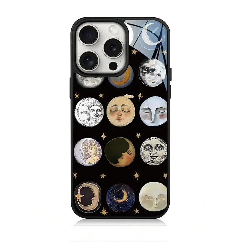Moon Pattern Phone Case, Casing, Anti-drop Shockproof Total Protective Phone Cover, Protector, Phone Accessories for iPhone 11 12 13 14 15 16 Pro Max, Protection, Smartphone, Cellphone