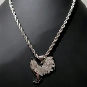 rooster2 stainless steel hand engraved rooster