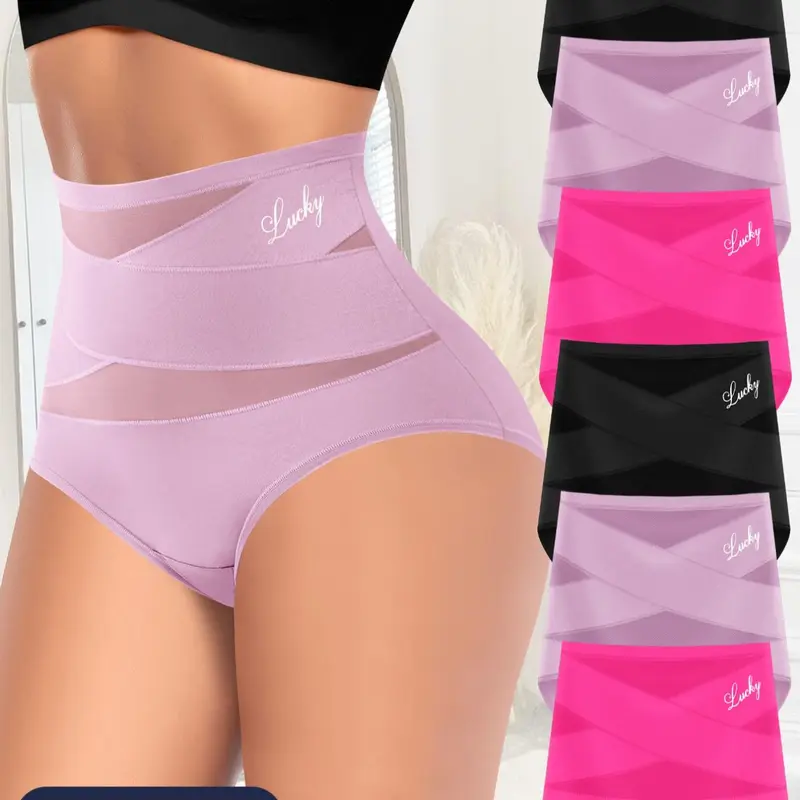 6-Pack MEIYATING Plus Size Women's High-Waisted Shapewear Panties, Seamless Shaping Panties, Breathable Mesh, Sculpting Butt Lifting, Seamless and Comfortable